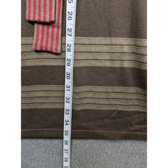 PrAna Sydney Sweater Dress Womens Small Brown Pink Striped Bell Sleeves - Picture 9 of 12